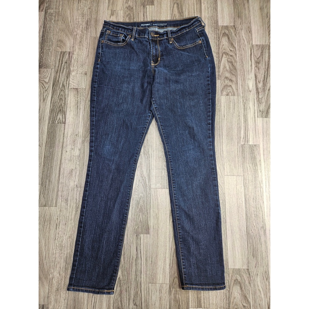 Old Navy Curvy Profile Jeans Womens 10 Regular Dark Wash Mid Rise Stretch Denim
